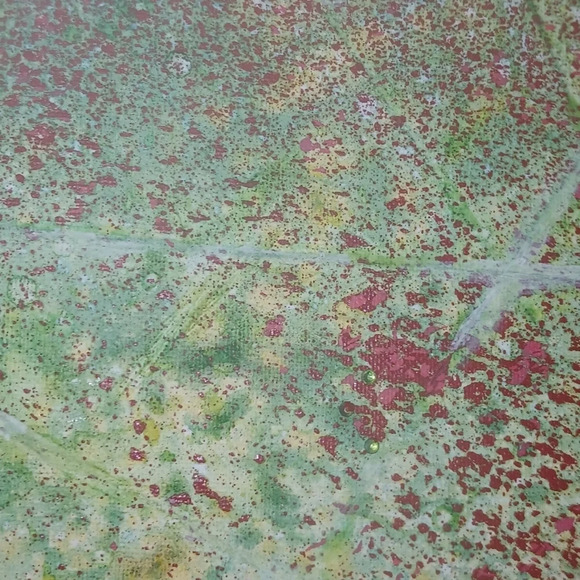 Abstract Green and Red "Zombie Zone" Painting - Picture 5 of 5